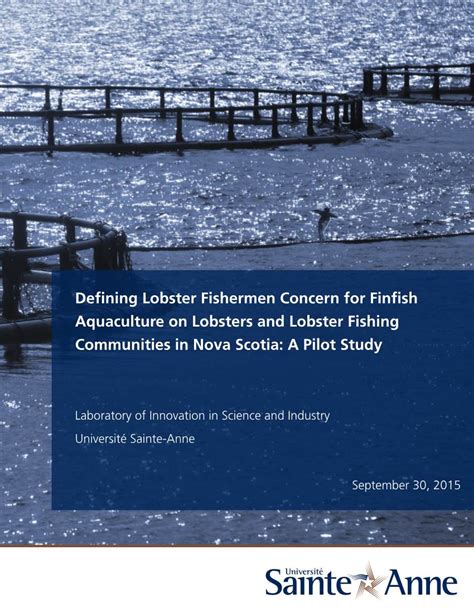 Defining Lobster Fishermen Concern For Finfish Aquaculture On Lobsters