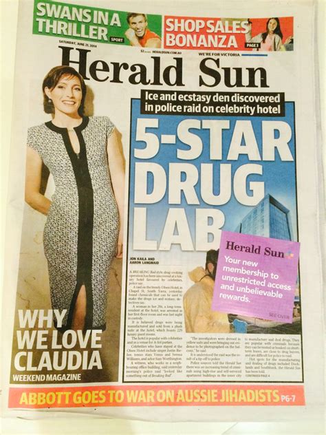 The herald sun is victoria's most popular newspaper. Herald Sun covers up front page drug lab story photo ...
