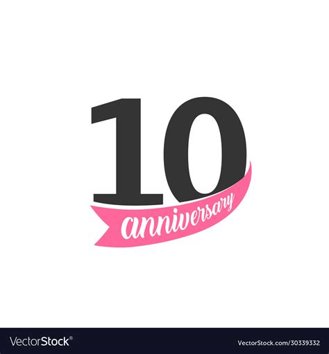 Tenth Anniversary Logo Number 10 Royalty Free Vector Image