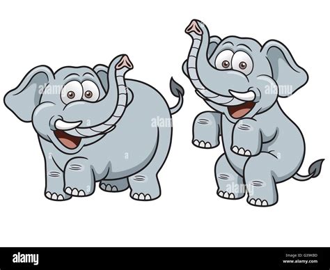 Ilustración Vectorial De Elefante De Dibujos Animados Imagen Vector De