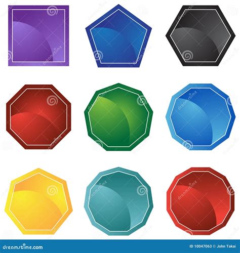 Set Of 9 Shapes Stock Vector Illustration Of Hexagon 10047063