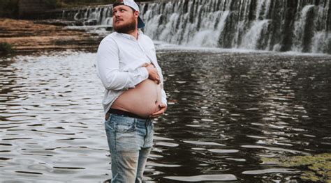 Dad Poses In Maternity Photoshoot To Cheer Pregnant Wife On Bed Rest