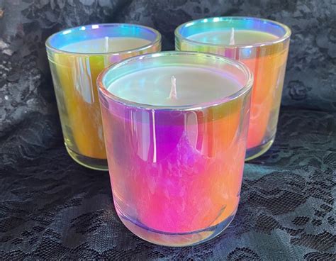 Soy Candles In Holographic Jars Choose Your Scent Eco Wick Etsy