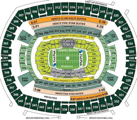 New York Giants And Jets Seating Chart And Seat Views Tickpick