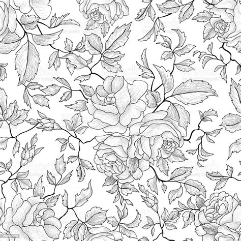 Floral Seamless Pattern Flower Background Garden Texture Stock