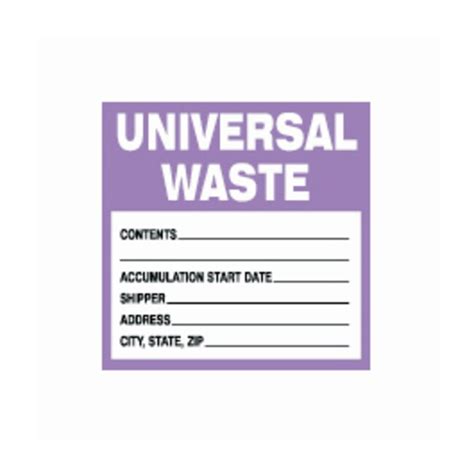 Universal Waste Label Template