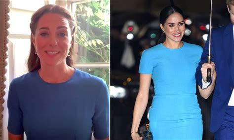 Kate Middleton Twins With Meghan Markle In Bold Blue Dress For New