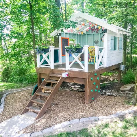 DIY Backyard Playhouse With Slide Our Handmade Hideaway In Backyard Playhouse Play