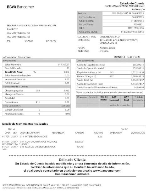 PDF Estado De Cuenta BBVA Bancomer BBVA BANCOMER S A INSTITUCION