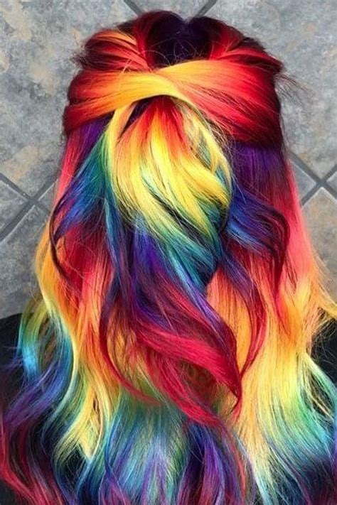 36 Awesome Women Rainbow Hair Colors Ideas Perfect For This Summer Hair Inspiration Color
