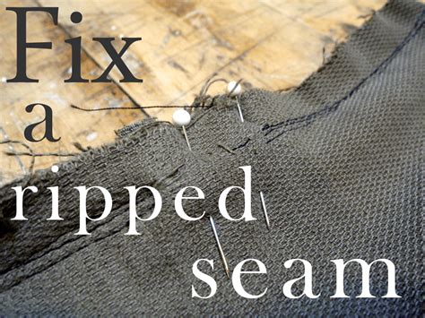 Mend A Ripped Seam With Simple Directions