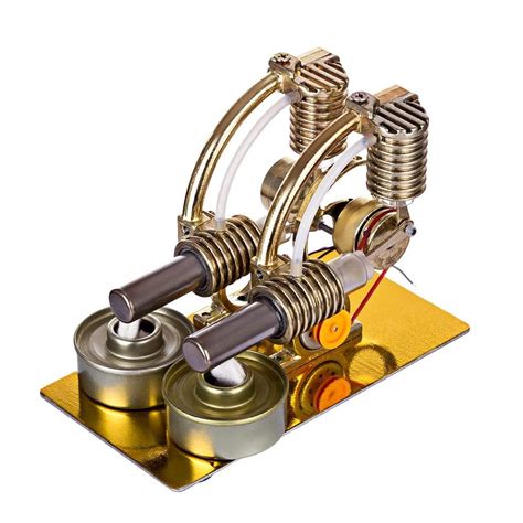 Stirling Engine Model Kit L Shape Double Cylinders With All Metal Base