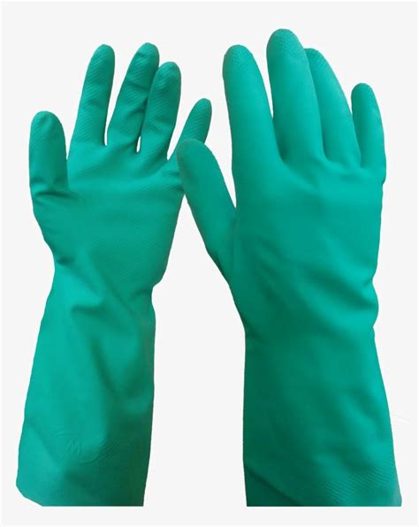 Nitrile Gauntlet Flock Lined Rubber Gloves Latex Gloves Safety