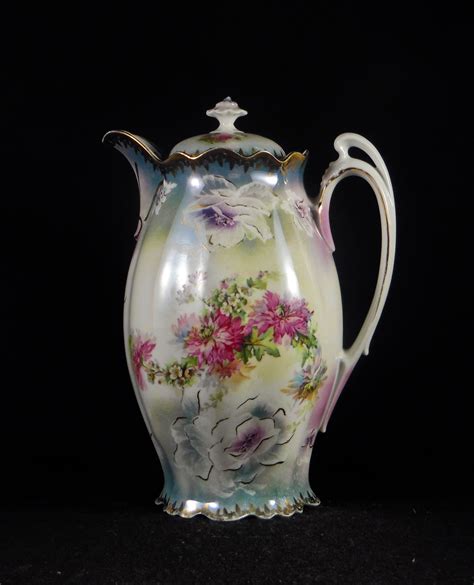 Porcelain Chocolate Pot MZ Austria Imported By George Wheelock Hand