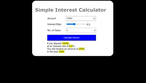 Simple Interest Calculator In JavaScript With Source Code - Source Code ...