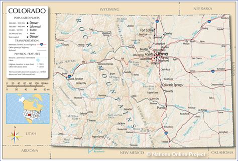 Printable Colorado State Map Printable Map Of The United States