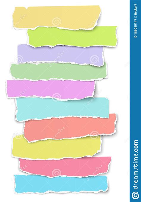 Paper Scraps Ripped Papers Torn Page Pieces Cartoon Vector