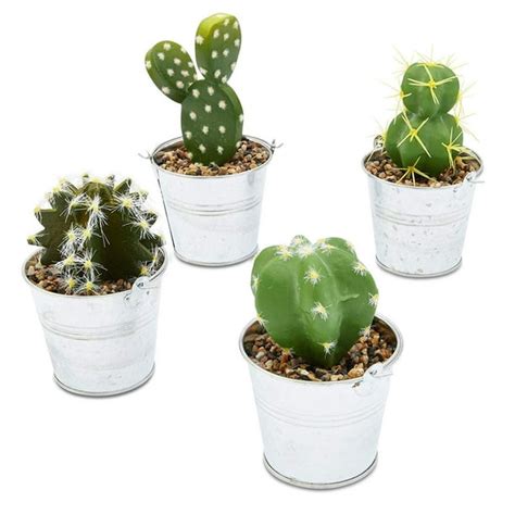 4 Pack Artificial Succulents 47 To 65 Inch Green Fake Cactus Plants