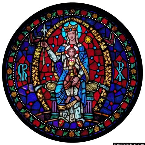 "Queen of Heaven Rose Window" Religious Stained Glass Window