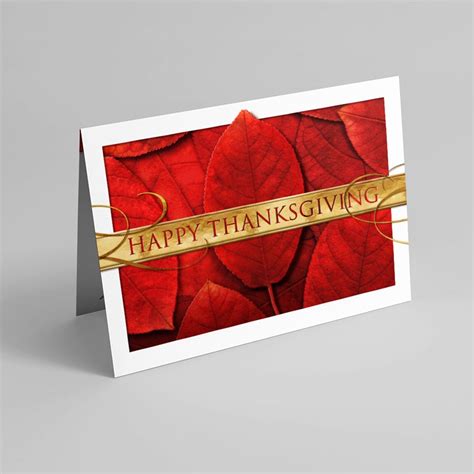 Autumn Red Leaves Thanksgiving Thanksgiving Greeting Cards By Cardsdirect
