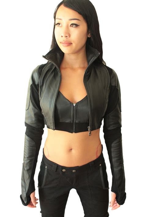Cut Out Leather Jacket