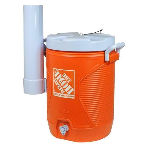 5 Gal Orange Water Cooler With Cup Dispenser