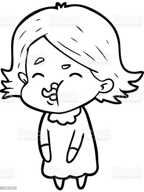 Cartoon Girl Pulling Face Stock Illustration Download Image Now