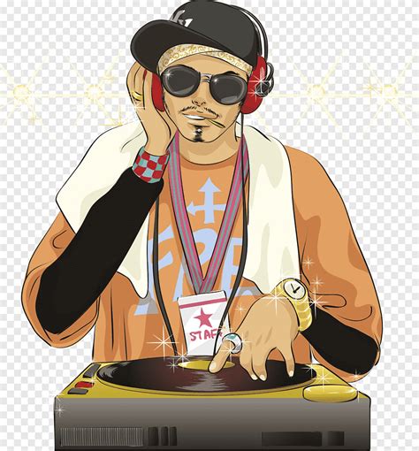Ilustração De Dj Masculino Música Hip Hop Disc Jockey Cartoon Dj
