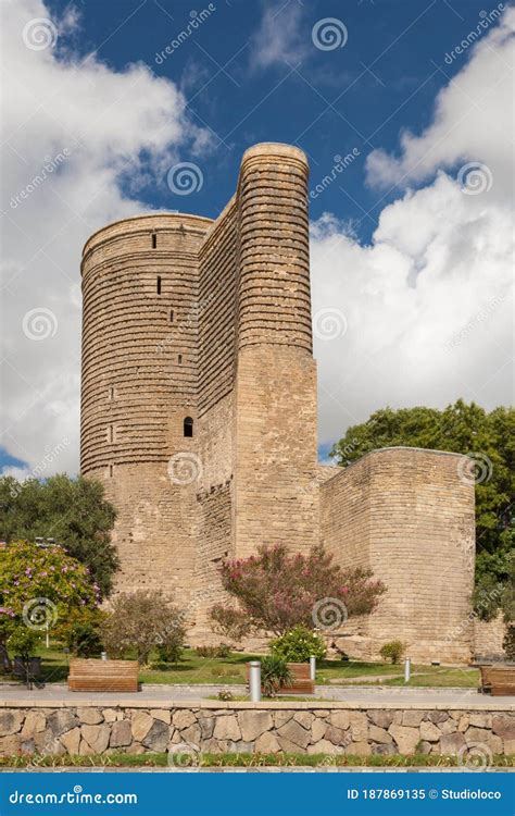 The Maiden`s Tower Qiz Qalasi At Baku Old City Stock Image Image Of