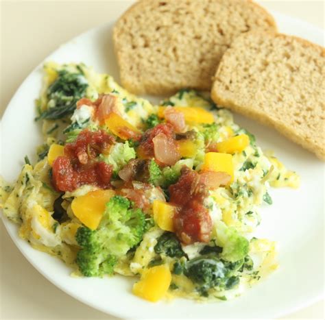 Scrambled Eggs With Veggies And Toast Super Healthy Kids