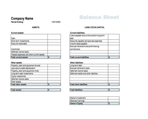 Balance Sheet Template Fillable Fill Online Printable Fillable Blank