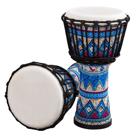 Eccomum 8 Inch Portable African Drum Djembe Hand Drum With Colorful Art Patterns Percussion