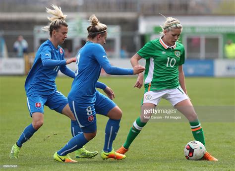Republic Of Irelands Denise Osullivan Battles For The Ball With