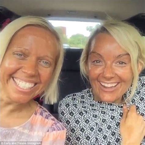 My Kitchen Rules Carly And Tresne Show Off Their Deep Orange Spray Tans In Video Daily Mail