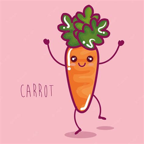 Premium Vector Fresh Carrot Vegetable Character