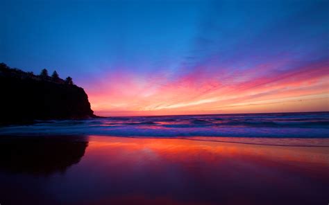 Collection of beach landscape pictures. Beach Sunset Landscape, Beautiful Red Rays Of Sunset Image ...