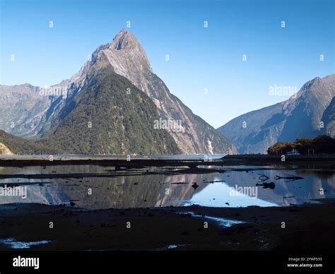 Mitre Peak Milford Sound Fiordland South Island New Zealand Stock