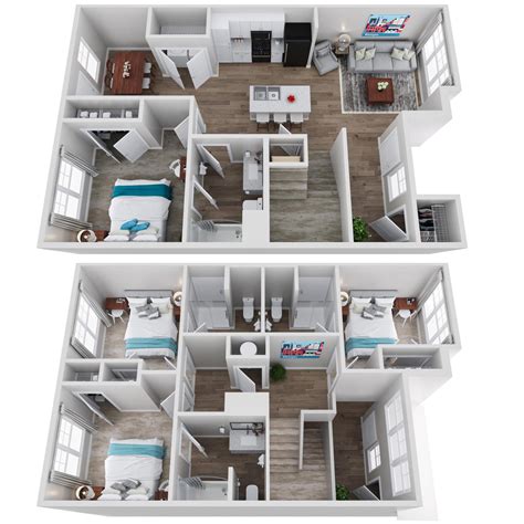 The Cottages At College Acres Student Housing Floor Plans 4 Bedroom