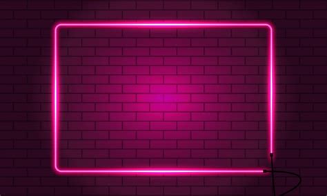 Premium Vector Neon Squared Frame On Brick Wall
