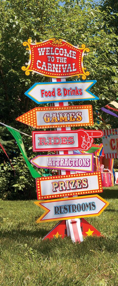 Carnival party flatware circus theme party supplies | etsy. Big Top Directional Sign Cardboard Stand-Up | Backyard ...