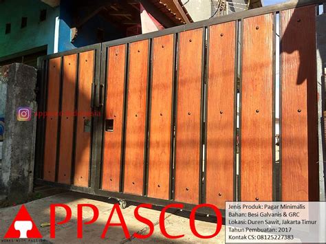 Papan pagar grc motif kayu wood plank lis plank 20x150 cm. Pagar Minimalis Motif Kayu GRC Duren Sawit Jakarta - Jual ...