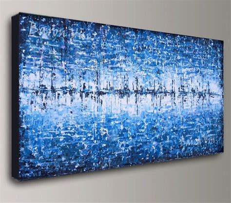 Blue Abstract Painting Acrylic Painting Art Painting White Etsy In