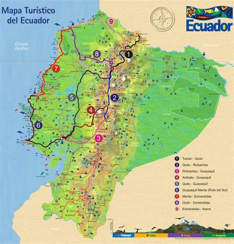 Mapas De Ecuador Mapa Turístico Del Ecuador
