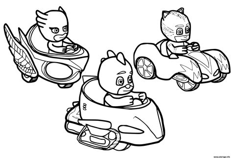 Coloriage pyjamasques voiture rapide - JeColorie.com