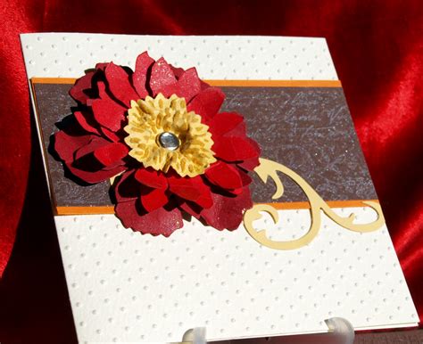 We love the way the buttons contrast with the thin, simple lines of the stick drawing in this kissing love. Crafting Becky: 3D Flower Card