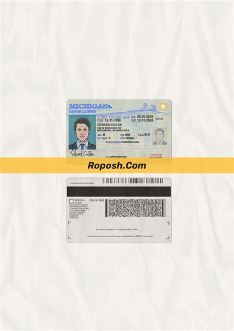 Michigan Driver License Psd Template Roposh