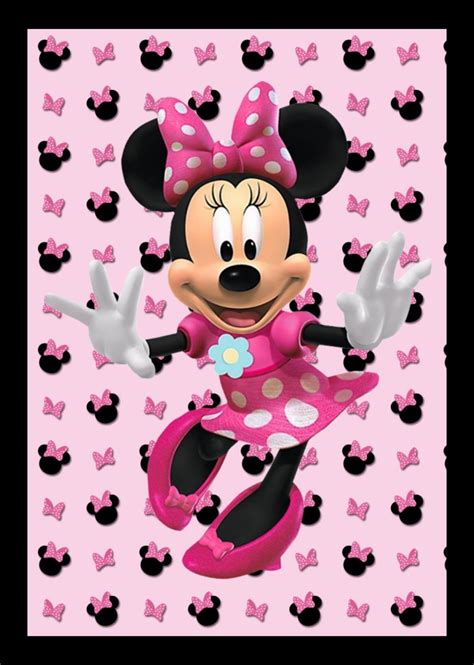 A Minnie Mouse With Pink And White Polka Dots