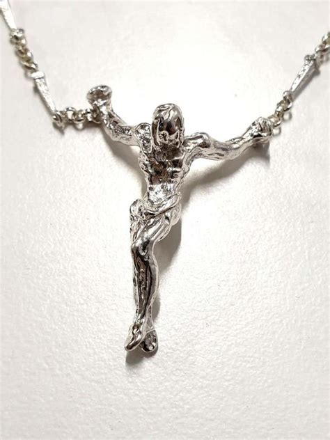 Original Silver Necklace Christ By Salvador Dali Galerie Harmonia