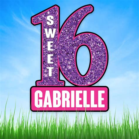 Sweet 16 Birthday Personalized Yard Sign Happy 16th Birthday Etsy