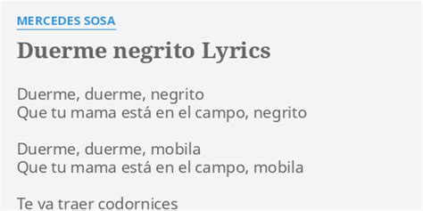 Duerme Negrito Lyrics By Mercedes Sosa Duerme Duerme Negrito Que
